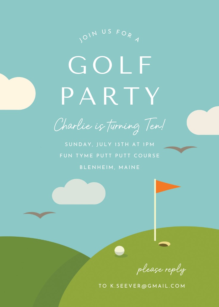 Golf venue Sports & games Invitation Template (Free) Greetings Island